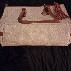 Wilsons Leather Tan and Brown Tote Bag